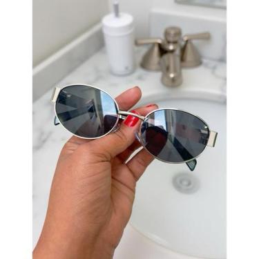 Imagem de Óculos De Sol Retro Modelo Moderno Em Metal Feminino oval lente com pr