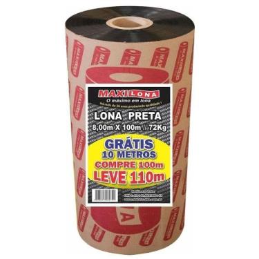 Imagem de Lona Plástica Preta Maxilona 8 x 100m 72Kg + 10m Grátis