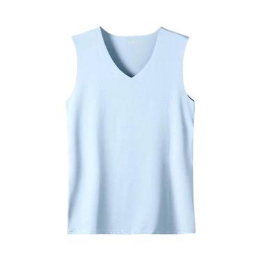 Imagem de Camiseta Sem Mangas Masculina De Verão Em Várias Cores, V-Neck, De Sed