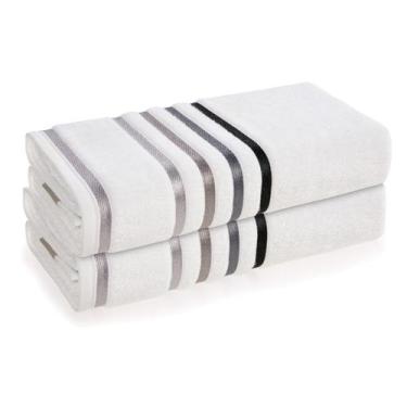 Imagem de Kit Jogo De Toalhas Karsten 2 Peças Banho Lumina Fio Penteado Cor:Cinz