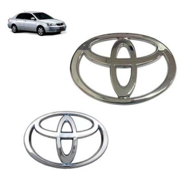 Imagem de Kit Emblema Logo Corolla 03 a 08 Grade Dianteira Porta Mala - Fegara