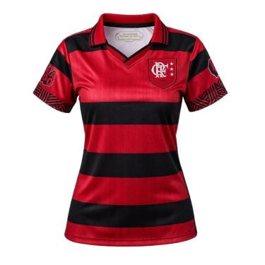Imagem de Camisa Flamengo Polo Retrô 1996 Uniforme 1 Torcedora - Feminino-Feminino