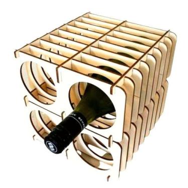 Imagem de Mini Adega Mdf Para 04 Garrafas - LENOBRE