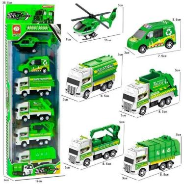 Imagem de Carrinhos Brinquedo Conjunto 6 Un Miniaturas Helicóptero Verde - SHOPM
