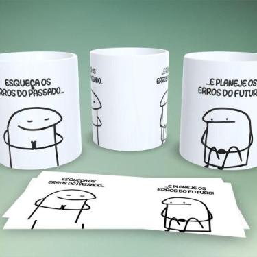 Imagem de Caneca de Porcelana Flork Frases Estampa 19 325ML Branco Compatível co