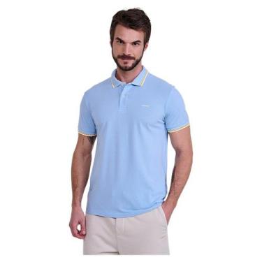 Imagem de Camisa Polo Masculina Listras Colcci Brasil, Azul locci, P