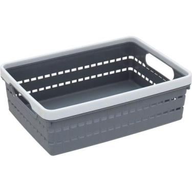 Imagem de CAIXA ORGANIZADORA MULTIUSO PLÁSTICO 7x16x23cm CINZA - NH