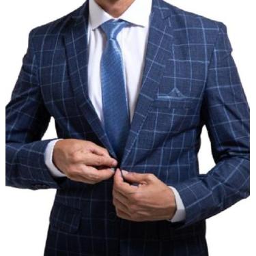 Imagem de Terno Poliviscose Azul xadrez antuerpia - Via do Terno, 48