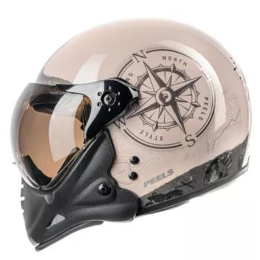 Imagem de Capacete Moto Peels F-21 North Branco Queixeira Removível, M-58CM