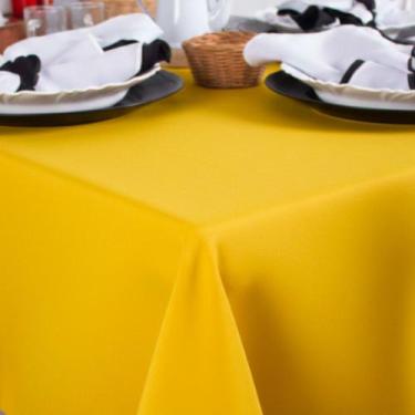 Imagem de Toalha de Mesa Quadrada em Oxford Amarelo Ouro, 2,80 x 2,80