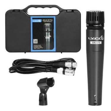 Imagem de Microfone P/ Instrumento E Vocal + Cabo 5mts Cachimbo Maleta - LYCO