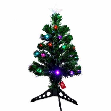 Imagem de Árvore De Natal Verde Fibra Ótica Luxo 60cm Led Colorida Bivolt 45 Gal