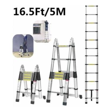 Imagem de Escada Telescópica Multifuncional Alumínio 5m dupla - nakasaki