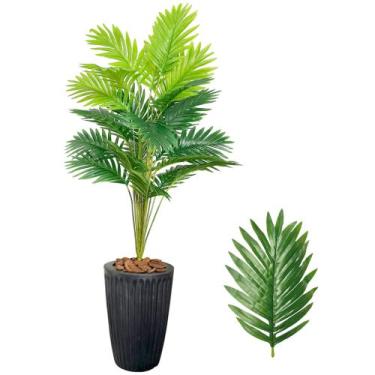 Imagem de Planta Artificial Palmeira com Vaso Polietileno Cone Romano - Bege - P
