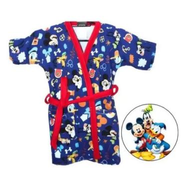 Imagem de Roupao Aveludado Infantil Quimono Estampado Mickey M Lepper