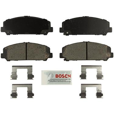 Imagem de BOSCH BE1286H Conjunto de pastilhas de freio a disco de cerâmica azul com ferragens - Compatível com Infiniti QX56; Nissan Armada, Titan; FRENTE