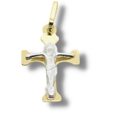 Imagem de Pingente Religioso Cruz Crucifixo Ouro Branco 18K P317 - Joiasmax