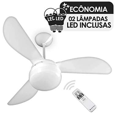 Imagem de Ventilador de Teto Ventisol Fenix Branco com Controle Remoto, 3 Pás, 02 Lâmpadas Led Inclusas - 220v
