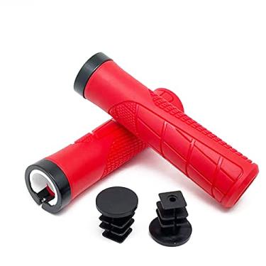 Imagem de BBxunsless Punho de bicicleta 22,2 x 135 mm Unilateral capa de aderência de anel de bloqueio PP/TPR antiderrapante, ergonômico, casual, alavanca de guidão para MTB, bicicleta de estrada (vermelho)
