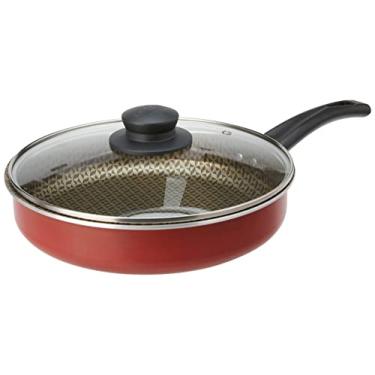 Imagem de Aluminio Oliveira Frigideira Reta Forever Red com Tampa de Vidro N. 24