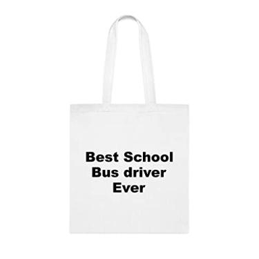 Imagem de Bolsa tote para motorista de ônibus escolar, Best School Bus Driver Ever Tote bag, School Bus Driver Driver School, Bolsa de ombro para motorista de ônibus escolar, Bolsa reutilizável