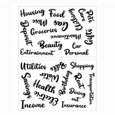 Imagem de A6 Fichário Planejador de Orçamento Caderno de Couro PU Folhas Soltas Capa de Caderno 6 Buracos Fichário Bolsos Fichário de Plástico Zíper Envelope, 2 pcs adesivo