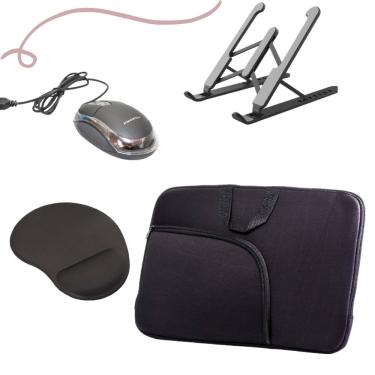 Imagem de Mala Capa Case Para Notebook Bolsa Kit Acessorios Mouse