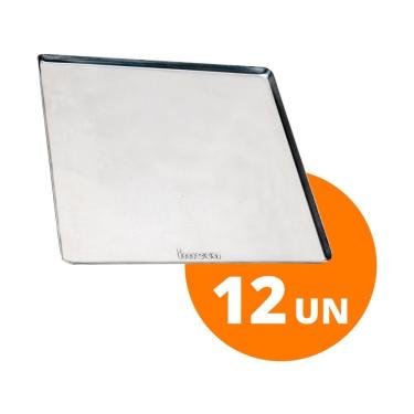 Imagem de KIT - 12 Assadeiras Estampada Lisa em Alumínio 35X35x1 para Fornos PRP-004 / FCSB4E / FCV-35 - Imeca