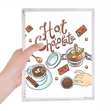 Imagem de Caderno de folhas soltas para sobremesas de chocolate quente com bebidas, diário recarregável