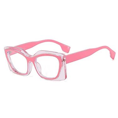 Imagem de Óculos Retângulo Patckwork Para Mulheres Óculos Leopardo Transparente Armação Sombras Femininas, 12, Tamanho Único