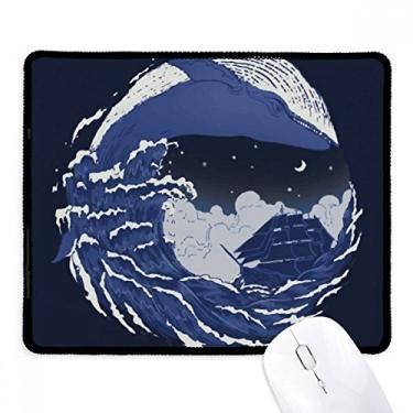 Imagem de Mousepad Blue Ocean Waves Night Dark Edge Tapete de borracha para jogos
