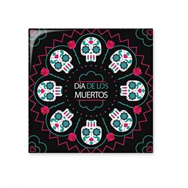 Imagem de Pedra adorna de tijolos vitrificados Azulejo de cerâmica Happy The Day of The Dead