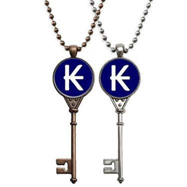 Imagem de OFFbb-USA Lao Currency Symbol Kip LAK Key Necklace Pendant Jewelry Couple Decoration