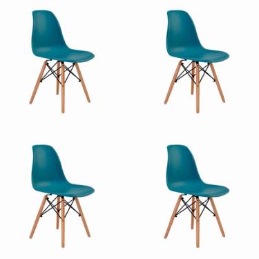 Imagem de Conjunto com 4 Cadeiras de Jantar Eiffel Verde Petróleo