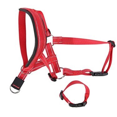 Imagem de Focinheira para Cães, Respirável Focinheira para Treinamento de Cães Coleira Líder de Nylon Com Alças Ajustáveis ​​Confortável de Usar Coleira para Treinamento de Cães Arnês de (M)