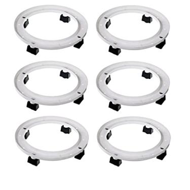 Imagem de Kit 6 Suportes Botijão de Gás C/Rodas 28.5x5Cm Branco 013 Nitron