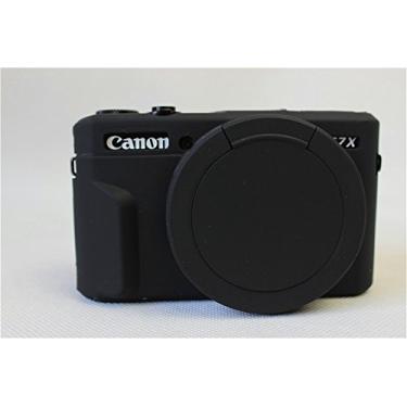 Imagem de BolinUS Capa de silicone macia de borracha leve ultrafina e ultra fina para Canon PowerShot G7 X Mark II, Preto