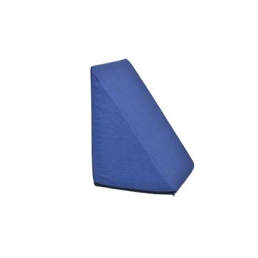 Imagem de Travesseiro Triangular Espuma Encosto Adulto Apoio Costas Repouso Leitura Cor:Azul