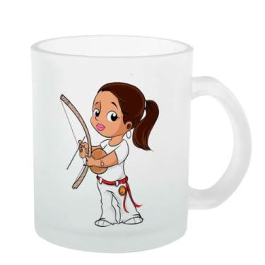 Imagem de Caneca Vidro Jateada Menina capoeira tocando berimbau 01