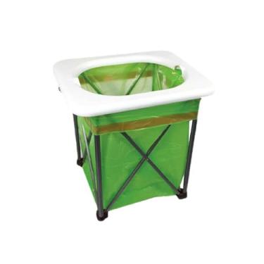 Imagem de Sanita de campismo sanitários portáteis para adultos sanita portátil sacos de exterior balde para carro idosos cabeceira lata de lixo multifunções dobrável portátil exterior pode mover-se (branco, 32