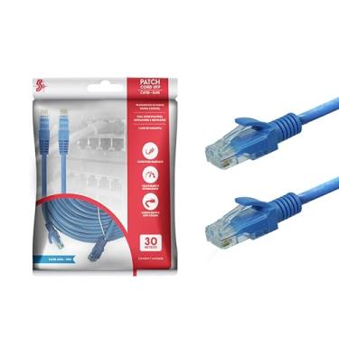 Imagem de 5+ Cabo De Rede, Santana Centro, Patch Cord UTP, Cat5e (RJ45), 30 Metros, Azul, 30 m