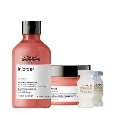 Imagem de Kit L'Oréal Professionnel Inforcer Serie Expert Shampoo Máscara e Ampolas Absolut Repair (4 produtos)
