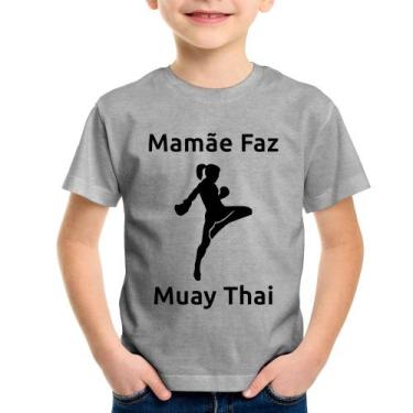 Imagem de Camiseta Infantil Mamãe Faz Muay Thai - Foca Na Moda