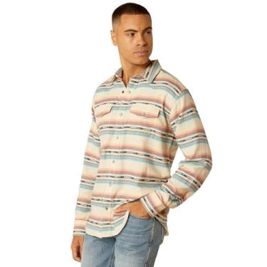Imagem de ARIAT Camisa masculina Hansel de modelagem retrô, Concha de areia, PP