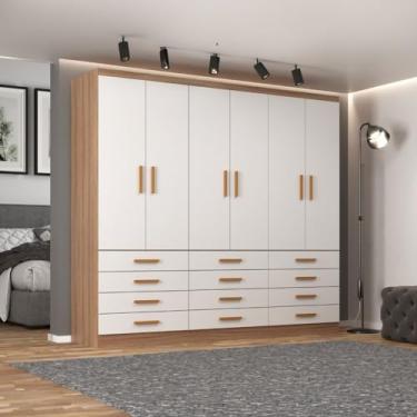 Imagem de Guarda-Roupa Casal New Mônaco 6 Portas 12 Gavetas Branco/Demolição - Evidência Móveis