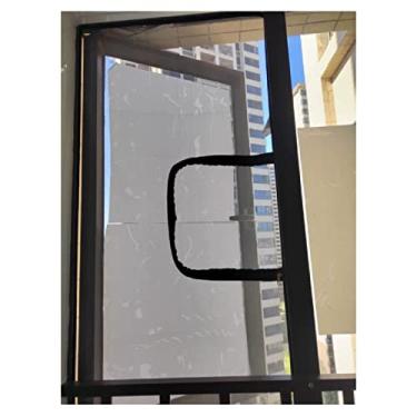 Imagem de STRMAX Mosquiteiros para Windows, rede universal para janela, tela ajustável, mosquiteiro invisível para janelas, rede de janela para insetos, mosca, 62 tamanhos (cor: moldura preta, malha cinza,