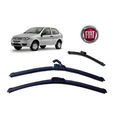 Imagem de Kit 3 Palhetas Limpador de Parabrisa Dianteiro + Traseiro Fiat Palio G