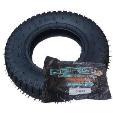 Imagem de Pneu 3.75-8 Carretinha Moto Carrinho Praia Combat 4 Lonas + Câmara de 