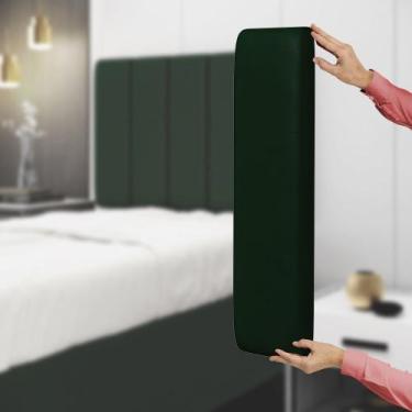 Imagem de Painel Modulado Nashira 140 Veludo Aradecor, Verde, CASAL PADRãO