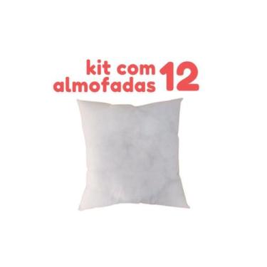 Imagem de Kit 12 Recheio De Almofada 45x45 Refil De Almofadinha Enchimento Silic
